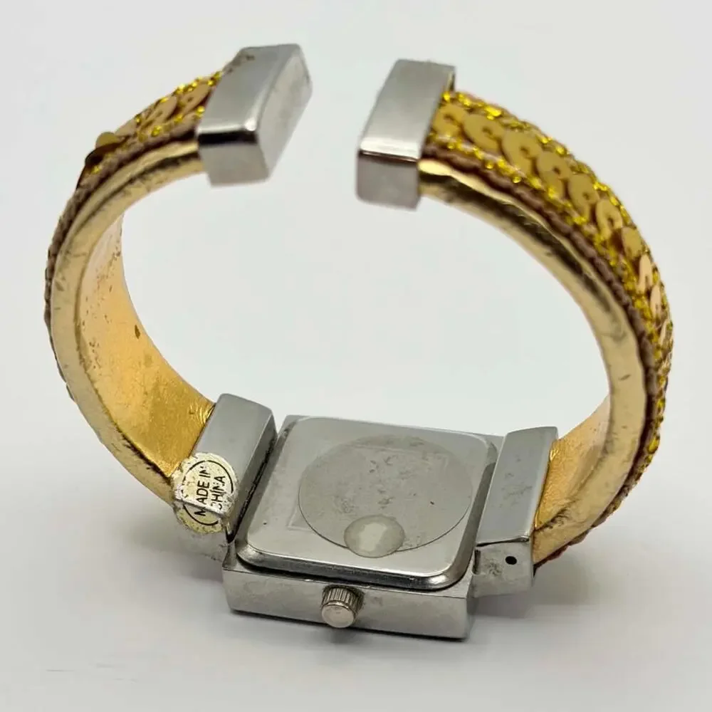Silver & Gold Geneva Cuff Watch